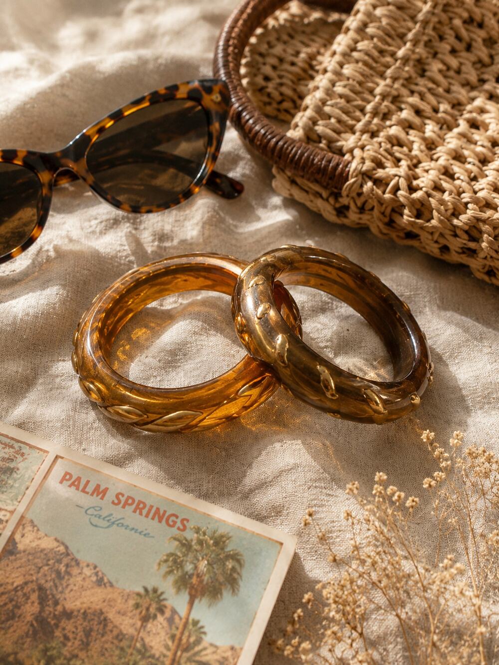 Vintage Gold Tone Bangle Bracelet Set